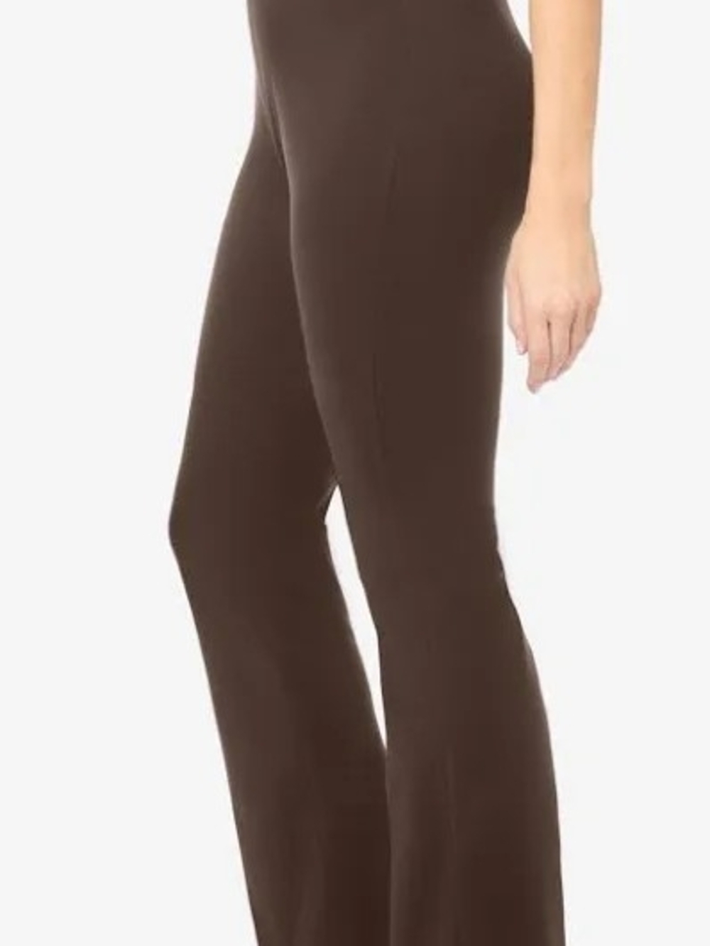 NEW Woman Within Stretch Cotton Knit Chocolate Bootcut Leggings Size 22/24